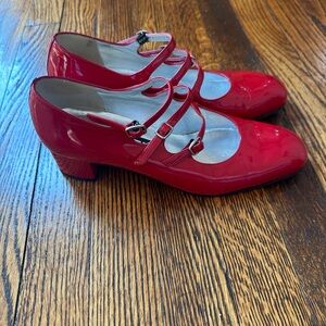 Carel Paris Kina Red Patent Mary Janes 38.5 8.5